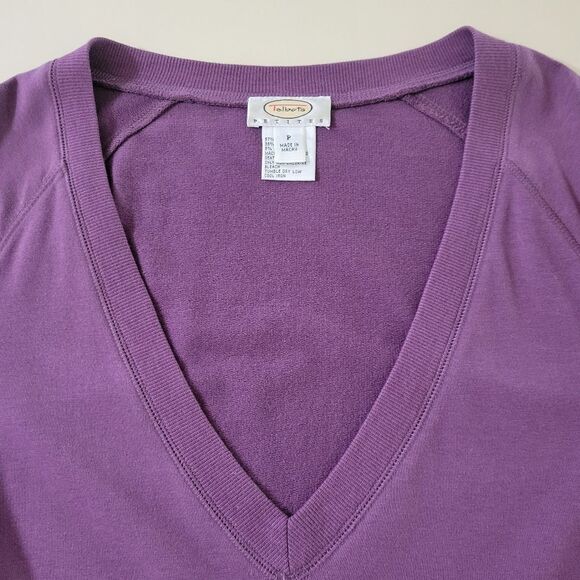 Talbots Women's Purple Deep V-Neck Long Sleeve Sweatshirt - Picture 7 of 11
